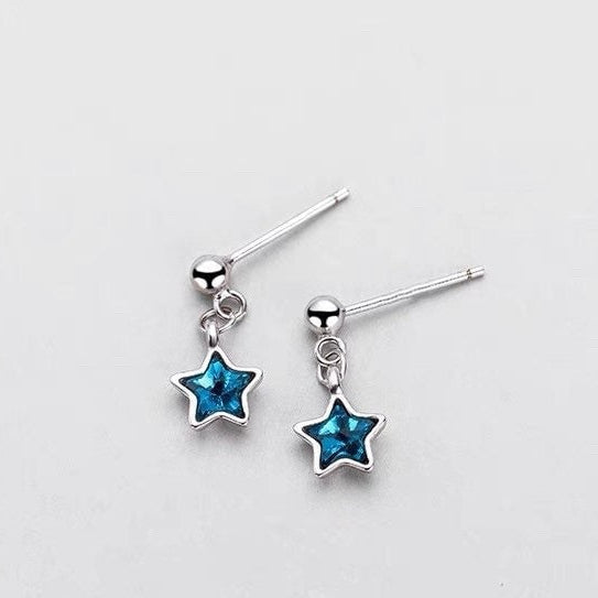 한국어 패션 미니 6mm 스타 큐빅 지르코니아 스테인레스 스틸 귀걸이 스터드 귀걸이 미니멀리스트