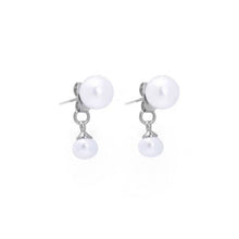 将图片加载到图库查看器，S925 AAA button Pearls 5mm&amp;8mm Stud Earrings
