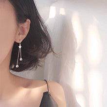 이미지를 갤러리 뷰어에 로드 , 스타 실버 체인 스몰 클리어 Ab 레인보우 큐브 설탕 크리스탈 오스트리아 미니 6mm 귀걸이 7cm
