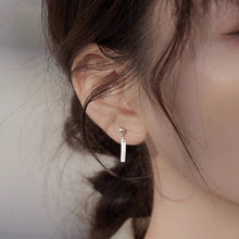 이미지를 갤러리 뷰어에 로드 , 스테인레스 스틸 2cm 직사각형 참 스터드 귀걸이 남여 공용 미니멀리스트 펑크
