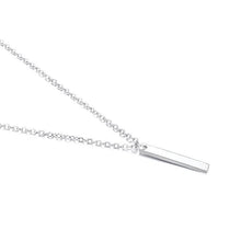 Load image into Gallery viewer, S925 Cable Chain With 2cm Steel Bar Rectangle Necklace 16-18 Inches
