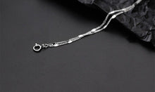 이미지를 갤러리 뷰어에 로드 , 서지컬 스틸 더블 2x2mm 스파클링 체인 팔찌 6/7/8인치 +~0.5인치 익스텐더
