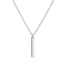 Load image into Gallery viewer, S925 Cable Chain With 2cm Steel Bar Rectangle Necklace 16-18 Inches
