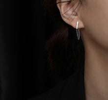 이미지를 갤러리 뷰어에 로드 , 한국 스테인레스 스틸 바 직사각형 기하학 체인 귀걸이 3.5-4cm
