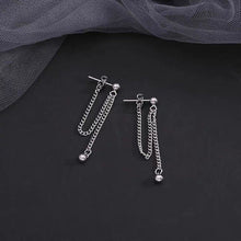 Load image into Gallery viewer, Stainless steel chain earrings with 4mm solid beads, 4cm length.
