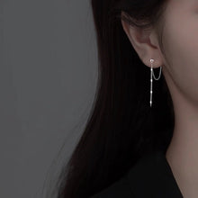 이미지를 갤러리 뷰어에 로드 , 한국 패션 스타일 체인 귀걸이 블링 스파클링 체인 6cm
