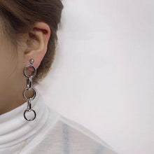 이미지를 갤러리 뷰어에 로드 , 한국 패션 펑크 스틸 10x10mm 원형 링 귀걸이
