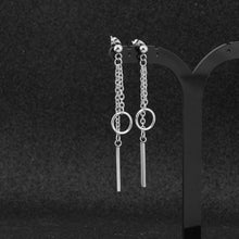 이미지를 갤러리 뷰어에 로드 , 한국 철강 10mm 원형 링 2cm 직사각형 참 귀걸이 6-6.5cm
