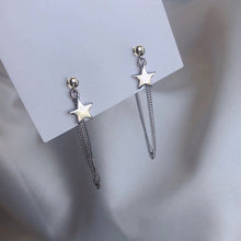 이미지를 갤러리 뷰어에 로드 , 한국 패션 스타 커브 체인 체인 귀걸이 스테인레스 스틸 6cm
