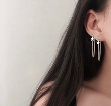 이미지를 갤러리 뷰어에 로드 , 한국 패션 스타 커브 체인 체인 귀걸이 스테인레스 스틸 6cm
