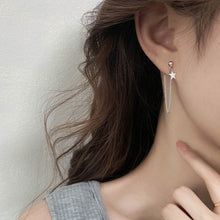 이미지를 갤러리 뷰어에 로드 , 한국 패션 스타 커브 체인 체인 귀걸이 스테인레스 스틸 6cm
