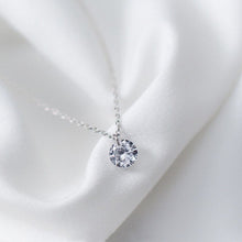 Load image into Gallery viewer, S925 5mm AAAA Mini Small Cubic Zirconia 1mm Cable Chain Dainty Necklace 16-18 Inches
