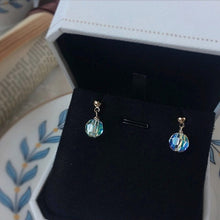 이미지를 갤러리 뷰어에 로드 , 한국 18k 골드 도금 투명 오로라 보레알리스 연마 오스트리아 비즈 스터드 8mm 귀걸이
