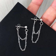 이미지를 갤러리 뷰어에 로드 , 한국 더블 실버 1.2x1mm 체인 5cm 스터드 귀걸이
