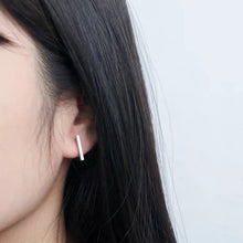 이미지를 갤러리 뷰어에 로드 , 미니멀리스트 스타일 15mm 스테인레스 스틸 바 귀걸이 스터드 남녀공용
