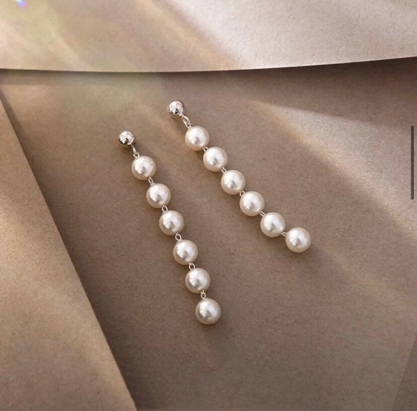 한국 패션 스타일 우아한 5mm 크리스탈 진주 귀걸이 스터드