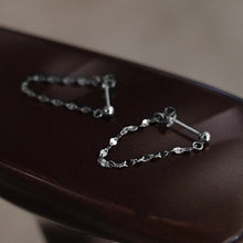 이미지를 갤러리 뷰어에 로드 , 한국 패션 커피빈 체인 귀걸이 스테인레스 스틸 미니멀리스트 스터드
