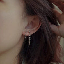 이미지를 갤러리 뷰어에 로드 , 한국 패션 커피빈 체인 귀걸이 스테인레스 스틸 미니멀리스트 스터드
