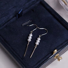 Load image into Gallery viewer, Korean Fashion 3mm Tiny Button Pearls AAA 2cm Rectangle Charm Earrings
