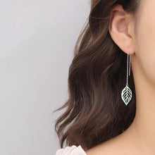 Load image into Gallery viewer, Elegant Stainless Steel Thin Light weight Leaf Earrings 12cm
