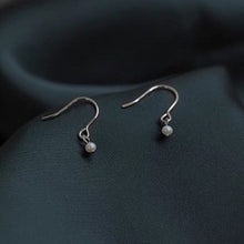 Load image into Gallery viewer, Minimalist Surgical Steel Korean Style Extra Small 3mm Freshwater Baroque Pearl Dangle Earrings
