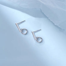 이미지를 갤러리 뷰어에 로드 , 한국 기하학 1.5cm 직사각형 기둥 10x10mm 원형 링 스터드 귀걸이
