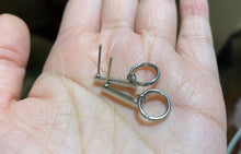 이미지를 갤러리 뷰어에 로드 , 한국 기하학 1.5cm 직사각형 기둥 10x10mm 원형 링 스터드 귀걸이
