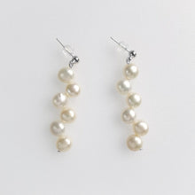 将图片加载到图库查看器，Korean Gold/Silver stud coin pearls flat side 6mm earrings
