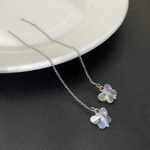 Load image into Gallery viewer, Korean Fashion 14mm Clear Ab Butterfly Austrian Bead Threader Earrings 12cm
