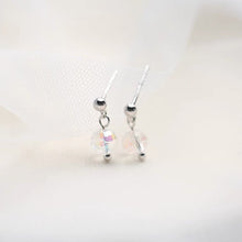 이미지를 갤러리 뷰어에 로드 , 골드/실버 미니멀리스트 오스트리아 크리스탈 4mm 타원형 면 처리된 비드 투명 Ab 작은 스터드 귀걸이
