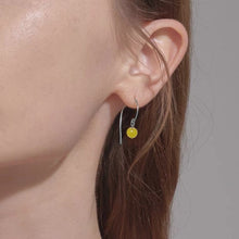 Load image into Gallery viewer, Surgical Steel 6mm Small Yellow Jade Ear Wire Dangle Earrings
