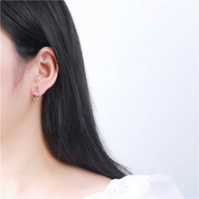 이미지를 갤러리 뷰어에 로드 , 한국 패션 미니멀리스트 10mm 원형 링 4mm 비즈 스틸 귀걸이
