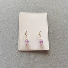 Load image into Gallery viewer, Small Dangle 18K Gold Plated/Silver 6mm Lavender Jade 3mm Baroque Mini Pearls Earrings
