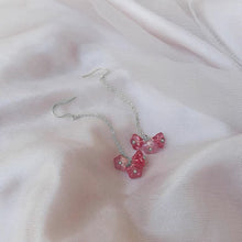 Load image into Gallery viewer, Austrian Crystal Pink 6x4mm Bell Flower Flora Beads Earrings, Elegant and Feminine Jewelry.
