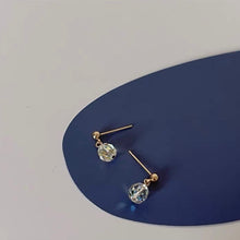 이미지를 갤러리 뷰어에 로드 , 한국 18k 골드 도금 투명 오로라 보레알리스 연마 오스트리아 비즈 스터드 8mm 귀걸이
