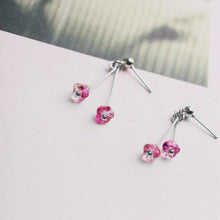 Load image into Gallery viewer, Austrian Crystal Pink 6x4mm Bell Flower Flora Beads Earrings, Elegant and Feminine Jewelry.
