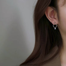 이미지를 갤러리 뷰어에 로드 , 기하학적 강철 10mm 원형 링 4mm 솔리드 비즈 귀걸이 스터드
