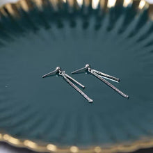 이미지를 갤러리 뷰어에 로드 , 한국 펑크 2cm 스틸 직사각형 참 체인 귀걸이 4cm
