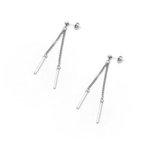 이미지를 갤러리 뷰어에 로드 , 한국 패션 스테인레스 스틸 1.5cm 직사각형 참 태슬 귀걸이 5cm
