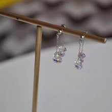 Load image into Gallery viewer, Surgical Steel 3-4mm Mini Clear Ab Rainbow Crystal Beads Earrings 2.5-3cm
