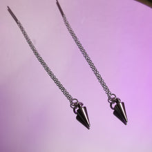 이미지를 갤러리 뷰어에 로드 , 미니멀리스트 스타일 펑크 스테인레스 스틸 1.2cm 스파이크 스레더 귀걸이 8cm
