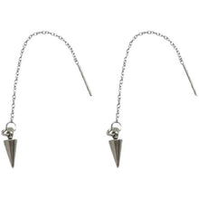 이미지를 갤러리 뷰어에 로드 , 미니멀리스트 스타일 펑크 스테인레스 스틸 1.2cm 스파이크 스레더 귀걸이 8cm
