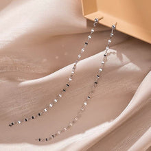 이미지를 갤러리 뷰어에 로드 , 매우 긴 한국 패션 싱글 스틸 스터드 커피빈 체인 귀걸이 10cm 미니멀리스트
