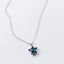 Load image into Gallery viewer, S925 Cable Chain 5-6mm Mini Blue Star Necklace 15.5-16 inches + 1 inch Extender
