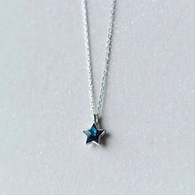 Load image into Gallery viewer, S925 Cable Chain 5-6mm Mini Blue Star Necklace 15.5-16 inches + 1 inch Extender
