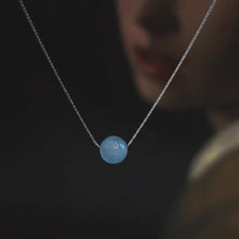 Load image into Gallery viewer, S925 Minimalist Single Gemstone AAA Blue Natural Aquamarine Crystal Necklace 16-18inches
