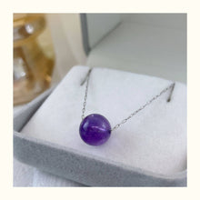 Load image into Gallery viewer, S925 Gemstone 8mm AAA Strawberry Quartz/Obsidian/Labradorite/Amethyst Necklace ~16-17 inches
