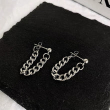 이미지를 갤러리 뷰어에 로드 , 한국 스타일 펑크 솔리드 3.8mm 스테인레스 스틸 청키 쿠바 체인 귀걸이 3cm
