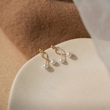 将图片加载到图库查看器，Gold/Silver Korean Fashion Steel 3mm Natural Button Pearls Mini Stud Minimalist Earrings
