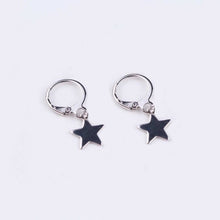 Load image into Gallery viewer, Gold Plated/ Surgical Steel Minimalist Style Korean Stainless Steel 10mm Star Charm Hoop Earrings
